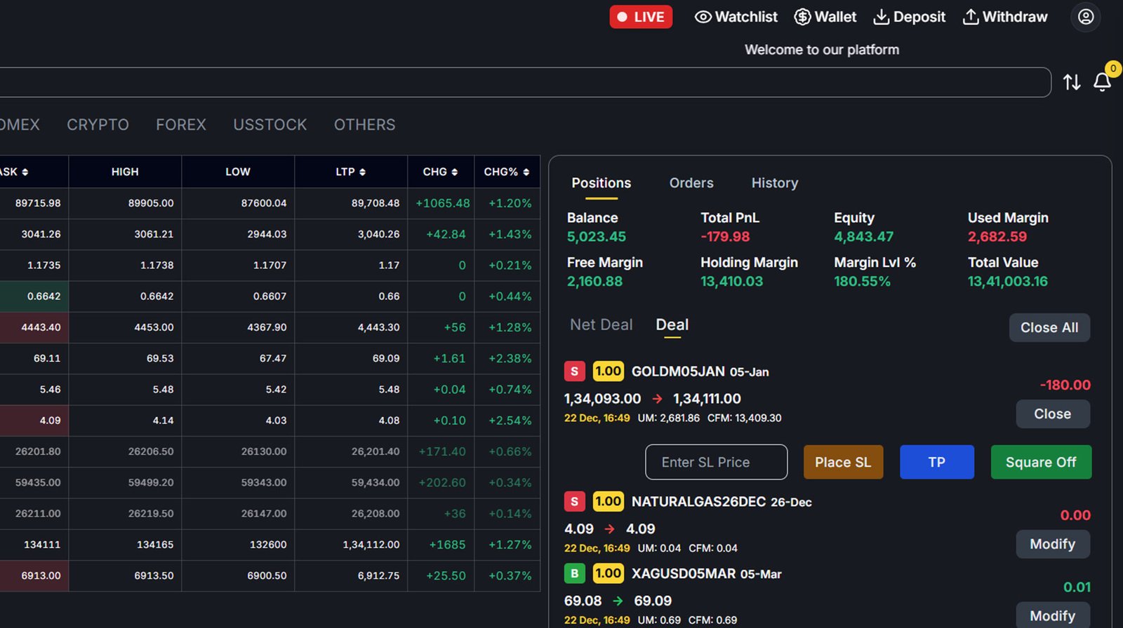 Active Positions Management